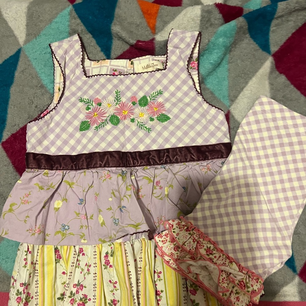 Matilda Jane Lavender Gingham Floral Matching Set